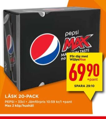 Willys Pepsi läskedryck erbjuda