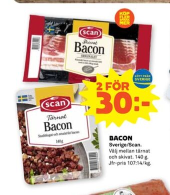 Stora Coop Scan baconskivor erbjuda