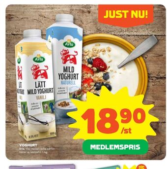 Stora Coop Arla yoghurt erbjuda