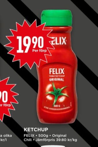 Willys Felix ketchup erbjuda