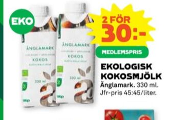 Stora Coop Änglamark kokosmjölk erbjuda