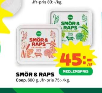 Stora Coop Coop smör & raps smörgåsmargarin erbjuda