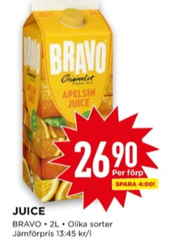 Willys Bravo juice erbjuda