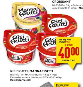 Willys Mannafrutti mellanmål erbjuda