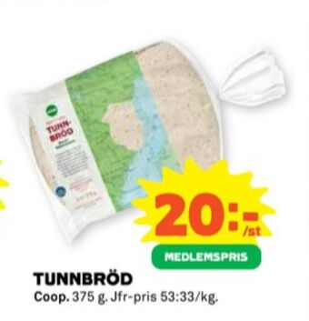 Stora Coop Coop tunnbröd erbjuda