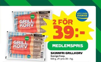 Stora Coop Coop grillkorv erbjuda