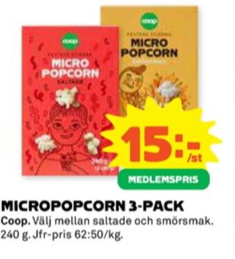 Stora Coop Coop popcorn erbjuda