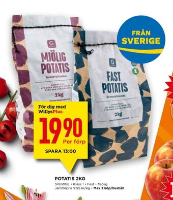 Willys Garant potatis erbjuda