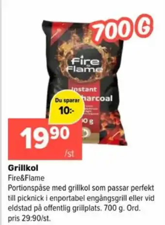 Fire flame grillkol/briketter
