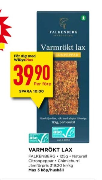 Willys Falkenberg seafood lax erbjuda