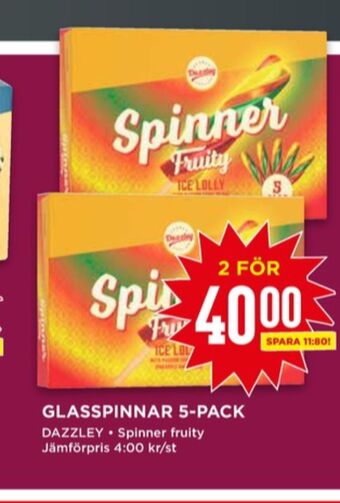 Willys Spinner fruity glasspinnar erbjuda