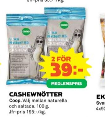 Stora Coop Coop cashewnötter erbjuda