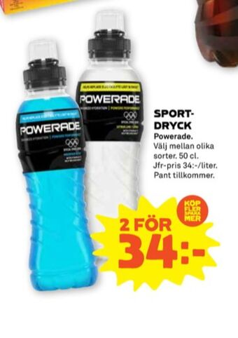 Stora Coop Powerade energidryck erbjuda