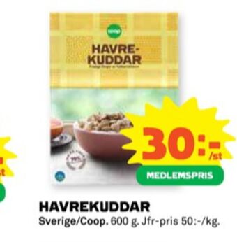 Stora Coop Havrekuddar frukostprodukt erbjuda