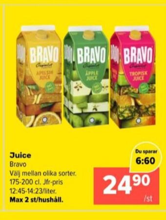 Coop Extra Bravo juice erbjuda