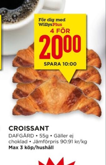 Willys Hemma Dafgårds butiksbakat kaffebröd erbjuda