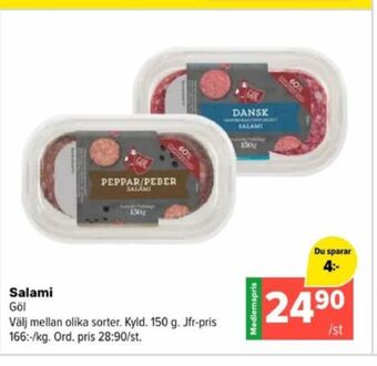 Coop Extra Gøl salami erbjuda