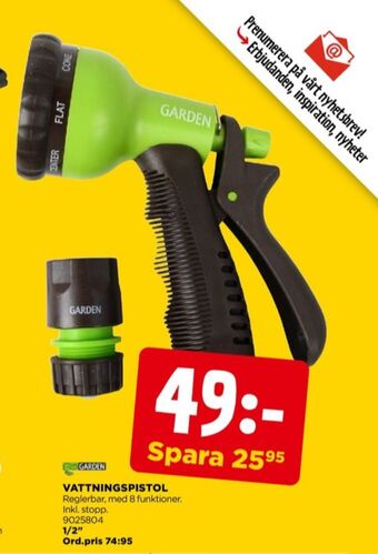Jem&Fix Garden sprinklerpistol erbjuda