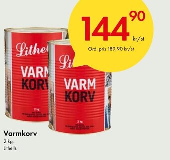 Snabbgross Varmkorv 2 kg. Lithells erbjuda