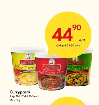 Currypasta 1 kg. Gul, Röd & Grön m.fl. Mae Ploy
