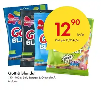 Snabbgross Gott & Blandat 130 - 160 g. Salt, Supersur & Original m.fl. Malaco erbjuda