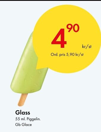 Snabbgross Glass 55 ml. Piggelin. Gb Glace erbjuda
