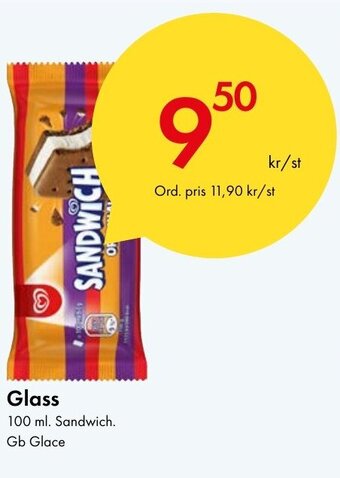 Snabbgross Glass 100 ml. Sandwich. Gb Glace erbjuda