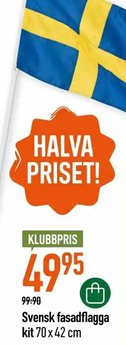 Svensk fasadflagga kit 70 x 42 cm