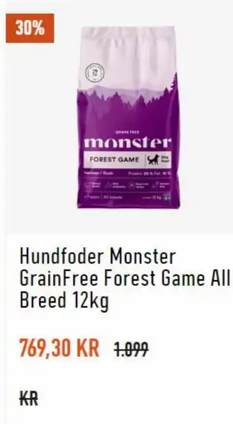Granngården Hundfoder Monster GrainFree Forest Game All Breed 12kg erbjuda