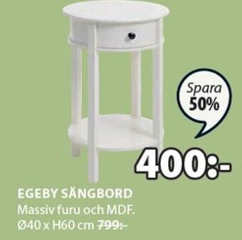 JYSK EGEBY SÄNGBORD erbjuda