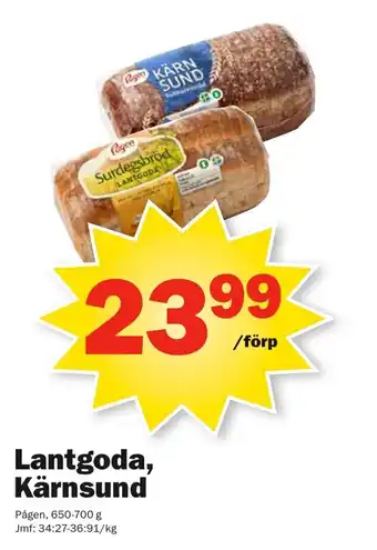 Pågen Lantgoda, Kärnsund 650-700g