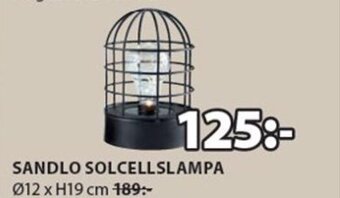 JYSK SANDLO SOLCELLSLAMPA erbjuda