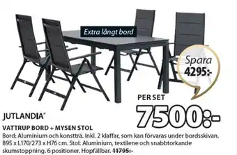 JYSK VATTRUP BORD + MYSEN STOL erbjuda