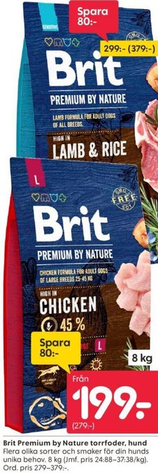 Rusta Brit Premium by Nature torrfoder, hund erbjuda
