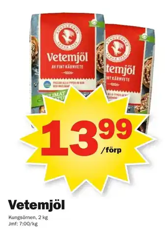 Pekås Kungsörnen Vetemjöl 2kg erbjuda