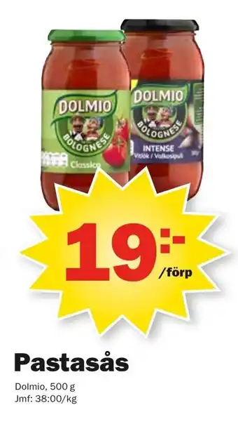 Pekås Dolmio Pastasås 500g erbjuda