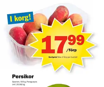 Pekås Spanien Persikor 500g erbjuda