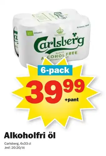 Pekås Carlsberg Alkoholfri öl 6x33cl erbjuda