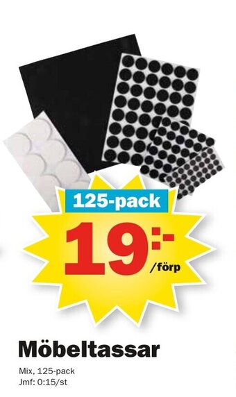 Pekås Möbeltassar Mix 125-pack erbjuda