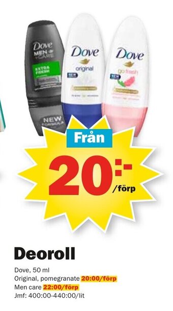 Pekås Dove Deoroll 50ml erbjuda