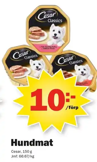 Pekås Cesar Hundmat 150g erbjuda