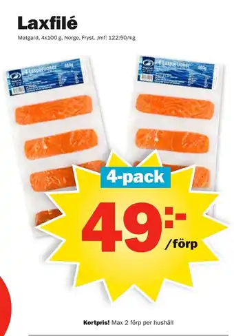 Pekås Matgard Laxfilé 4x100g erbjuda