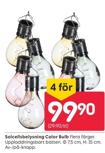 Rusta Solcellsbelysning Color Bulb erbjuda