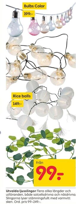 Rusta Utvalda ljusslingor erbjuda