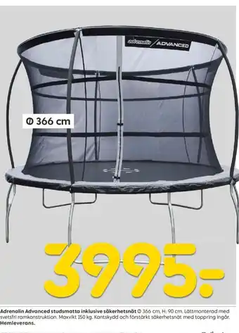 Rusta Adrenalin Advanced studsmatta inklusive säkerhetsnät 366 cm, H: 90 cm. erbjuda