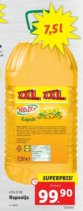 Lidl Rapsolja erbjuda