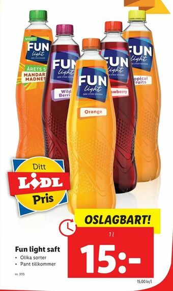 Lidl Fun light saft erbjuda