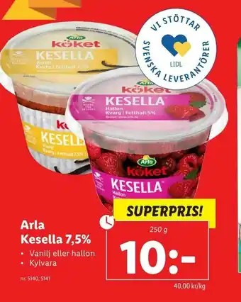 Lidl Arla Kesella 7,5%. erbjuda