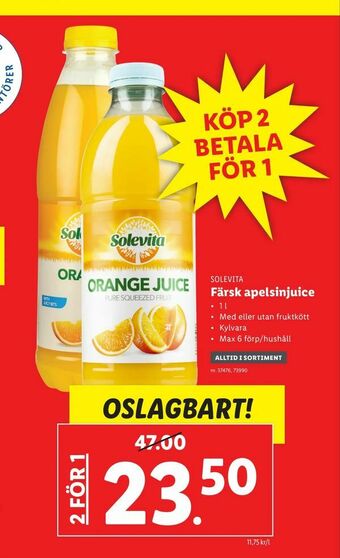 Lidl Färsk apelsinjuice erbjuda