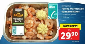 Lidl Färska marinerade. vannameiräkor erbjuda